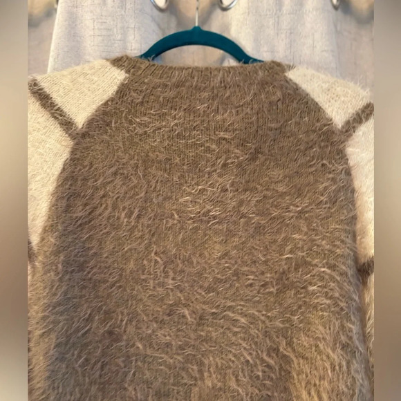 Egoist Sweater Multi-material with Pedal like design, stripes and mohair look. - Picture 8 of 12